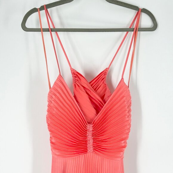 NWT A.L.C. Aries Pleated Satin Maxi Dress in Maillot - Picture 5 of 10